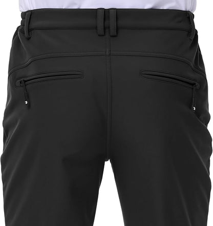 Gopune Men's Snow Ski Waterproof Softshell Pants Outdoor Windproof Warm Hiking Insulated Pants