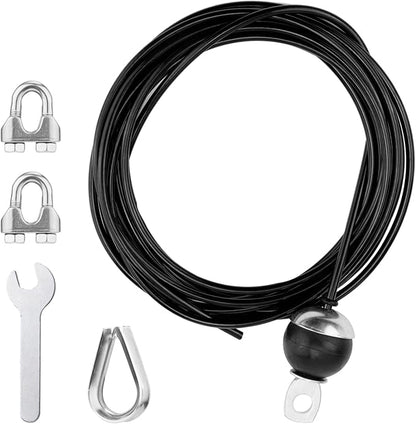 196in Fitness Pulley Cable, Adjustable Home Gym Replacement Cables Pulley System Gym Heavy Duty Fitness Steel Wire Rope 5mm Thick for Pulley Machine Accessories Home Gym