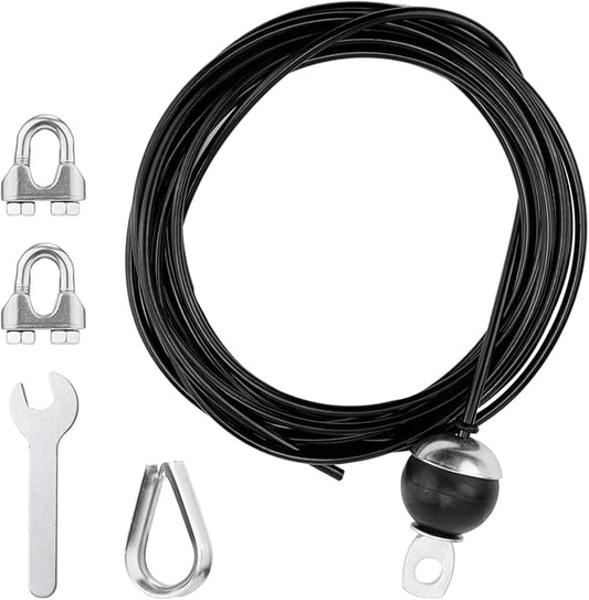 196in Fitness Pulley Cable, Adjustable Home Gym Replacement Cables Pulley System Gym Heavy Duty Fitness Steel Wire Rope 5mm Thick for Pulley Machine Accessories Home Gym