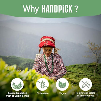 HANDPICK, Organic English Breakfast Black Tea Bags (100 Count) USDA Organic, Non-GMO | Strong, Robust, High-Caffeine Black Tea | Eco-conscious Tea Bags, Brew English Breakfast Tea & Kombucha Tea