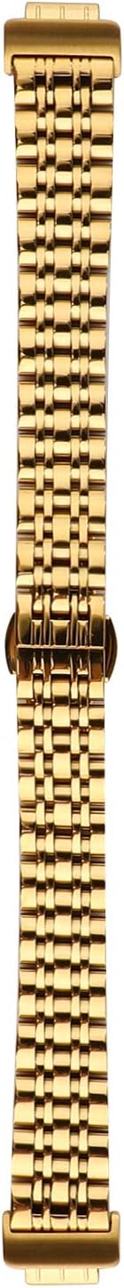 Metal Bands Compatible with Fitbit Inspire and Inspire 2 for Women Men, Stainless Steel Jewelry Replacement Bracelet Bangle Wristbands (Gold)
