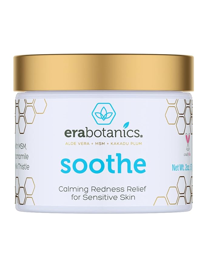 Era Organics Cream Redness Relief Moisturizer- Soothing Redness Relief for Face with Manuka Honey, MSM, Chamomile - Calming Moisturizer Made in USA