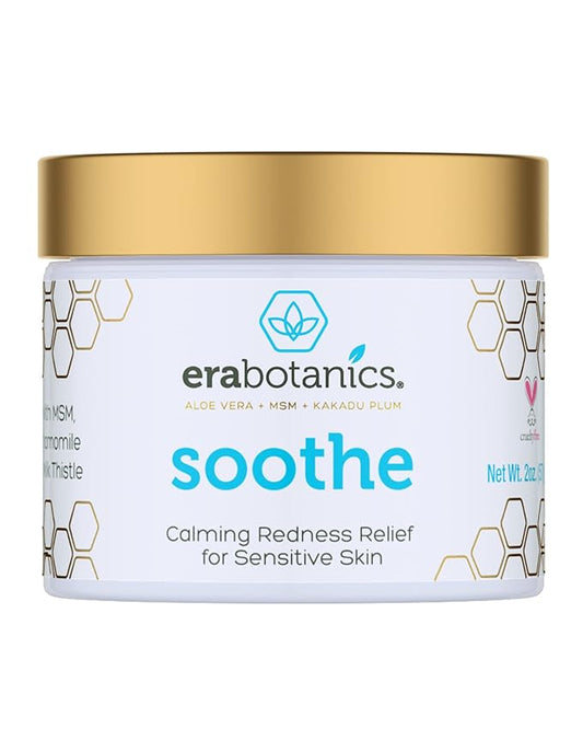 Era Organics Cream Redness Relief Moisturizer- Soothing Redness Relief for Face with Manuka Honey, MSM, Chamomile - Calming Moisturizer Made in USA