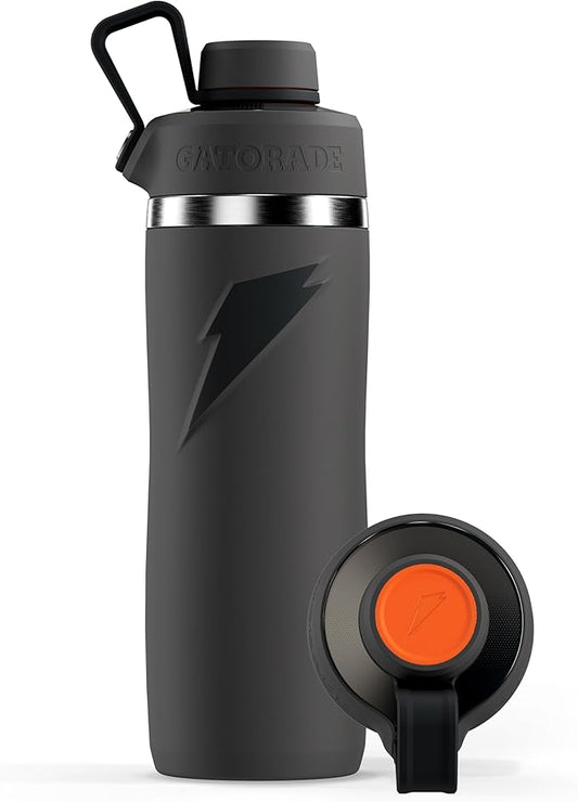 Gatorade 'Overtime' 22oz Stainless Steel Water Bottle, Twist Cap, Grey
