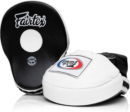 Fairtex FMV9 Contoured Focus Mitts |Striking Accuracy & Protection for Boxing, Muay Thai, Kickboxing |Ergonomic Design, Soft Padding, Secure Fit Leather