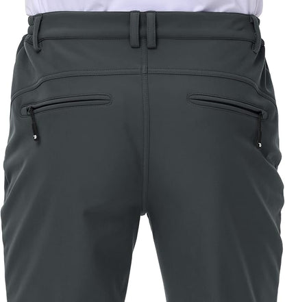 Gopune Men's Snow Ski Waterproof Softshell Pants Outdoor Windproof Warm Hiking Insulated Pants