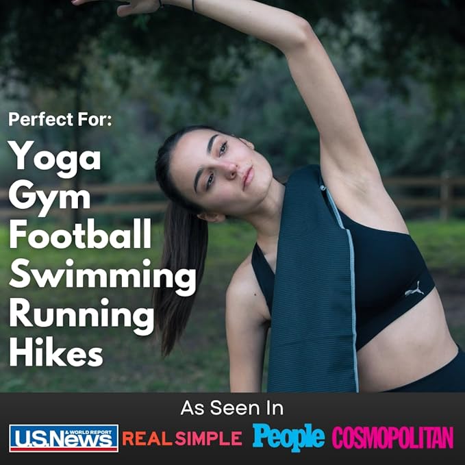 ECCOSOPHY Microfiber Beach Towel – Quick Dry Gym Towel, Highly Absorbent with Ribbed Texture, Lightweight – Ideal for Travel, Pool, Yoga, Fitness & Outdoor Adventures – 60x30 Charcoal