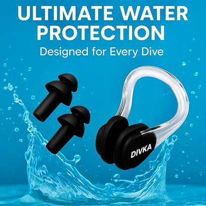 2-Pack Premium Quality Silicone Swim Caps for Women, Men, Teens & Adults – Medium Size – Stretchable & Durable, Includes Ear Plugs & Nose Clip, Extra Room for Long Hair, Non-Slip & Waterproof