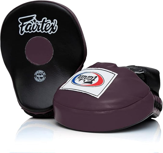 Fairtex FMV9 Contoured Focus Mitts |Striking Accuracy & Protection for Boxing, Muay Thai, Kickboxing |Ergonomic Design, Soft Padding, Secure Fit Leather