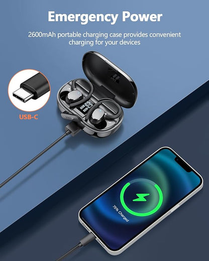Ear Buds Wireless Bluetooth Earbuds Sport 2025 New Bluetooth 5.3 Headphones with LED Display 128H Playtime Powerful Bass Over Ear Earphones with Earhooks IP7 Waterproof for Gym/Running/Workout