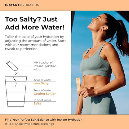 Instant Hydration Electrolytes Powder Packets - Citrus Orange Drink Mix - Zero Sugar - Keto, Vegan, Gluten-Free, Non-GMO - Boost Recovery, Brain Health, Muscle & Tissue Support- 30 Sticks