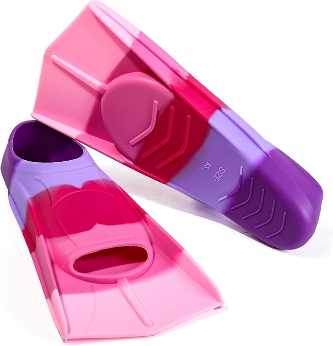 Kids Swim Fins,Short Kids Fins Youth Swimming Flippers for Lap Swimming Training for Children Girls Boys Beginners