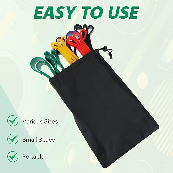 Pull Up Assist Bands with 5 Size, Resistance Band, Loop Power Exercise Band, for Home Gym Fitness, Stretching, Physical Therapy & Training