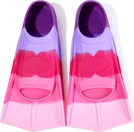 Kids Swim Fins,Short Kids Fins Youth Swimming Flippers for Lap Swimming Training for Children Girls Boys Beginners