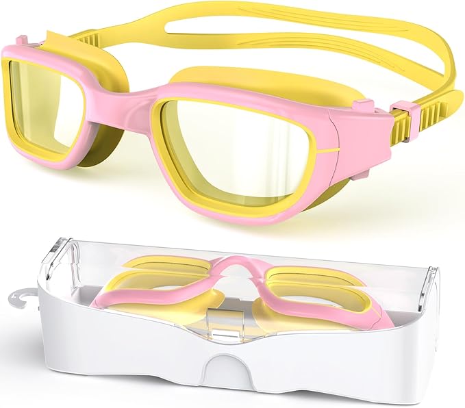 Kids Swim Goggles,Swimming Goggles for Kids 6-14, Anti-Fog UV Protection Pool Glasses for Boys Girls