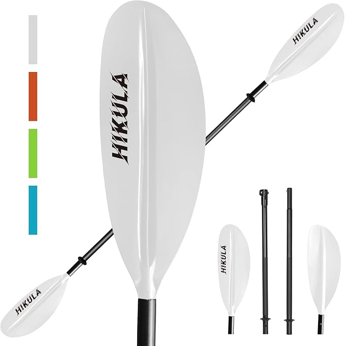 Kayak Paddle 4 Pieces Aluminum Shaft and PP Blade Floating 86.6in/220cm, 90.5inch/230cm Lightweight Oars