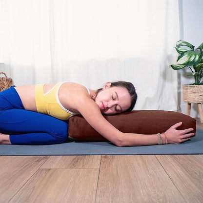 Sol Living Yoga Bolster Pillow Rectangular Meditation Cushion Cotton Meditation Accessories for Restorative Yoga Meditation Pillow Yoga Pillow Firm Body Pillow Bolster Pillow for Legs Removable Cover