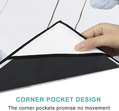 QiyI Floral Yoga Mat Towel with Corner Pockets, Non Slip Sweat Absorbent Hot Yoga Towels, Soft Yoga Blankets with Travel Bag, Mat Cover for Workout, Gym, Fitness - 70"x26", Watercolor Flowers