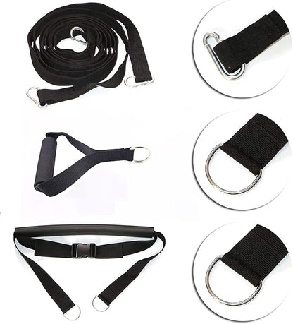 Exercise Resistance Fitness Bands Set Workout Equipment Double Endurance Weight Sled Harness Kits Sled Pulling Strap for Running Sprinting Resistance Speed Agility Training, Black