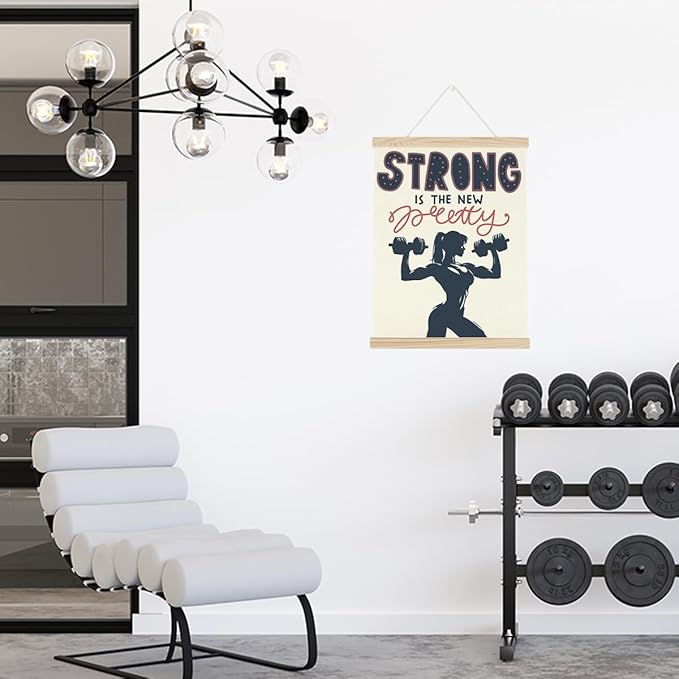 Gym Motivational Posters College Dorm Posters Gifts for Girls Friends Strong is The New Pretty Gym Flag Wall Art Decor Sign for Home Gym Bedroom Office