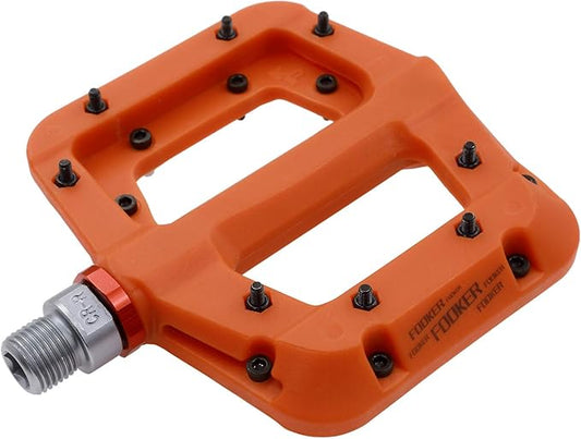 FOOKER MTB Pedals Mountain Bike Pedals 3 Bearing Non-Slip Lightweight Nylon Fiber Bicycle Platform Pedals for BMX MTB 9/16"