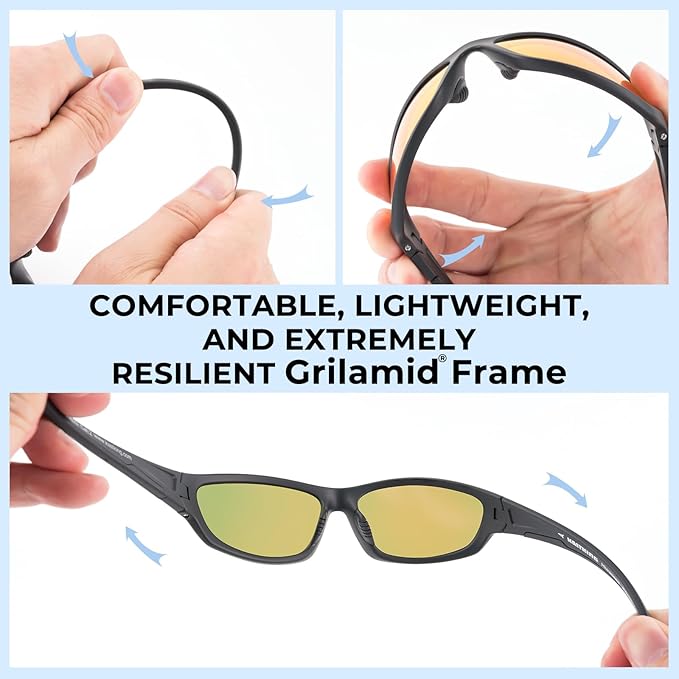 KastKing Hiwassee Polarized Sport Sunglasses for Men and Women, Wrap Sunglasses for Fishing Cycling and Running,UV Protection