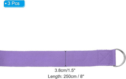 PATIKIL Yoga Strap for Stretching Cotton Yoga Belt with Adjustable Metal D-Ring Buckle Stretch Band for Fitness Pilates