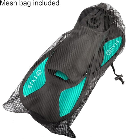 FYJS Short Swim Fins with Comfortable Full Foot Pocket Travel-Size for Snorkeling and Scuba Diving