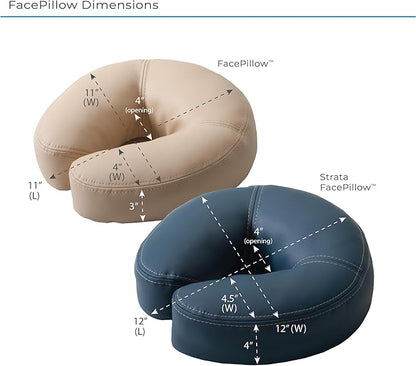 EarthLite Massage Face Cradle Cushion Memory Foam - Massage Table & Massage Chair Headrest Pillow w/Washable Fleece Cover, White