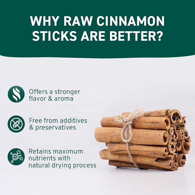 HANDPICK, Cinnamon Sticks (7 oz) 100% Raw, Non-GMO, Gluten-Free | Premium Quality | Resealable Ziplock Pouch | Perfect for Baking, Cooking & Beverages