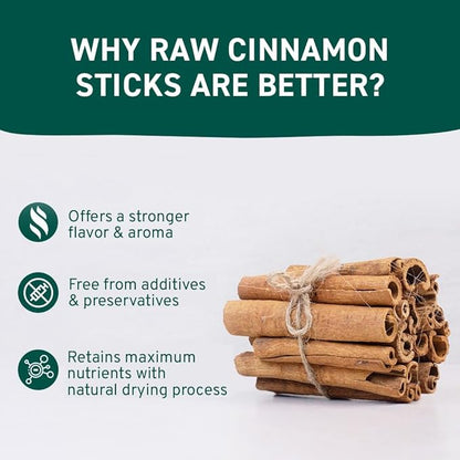HANDPICK, Cinnamon Sticks (7 oz) 100% Raw, Non-GMO, Gluten-Free | Premium Quality | Resealable Ziplock Pouch | Perfect for Baking, Cooking & Beverages