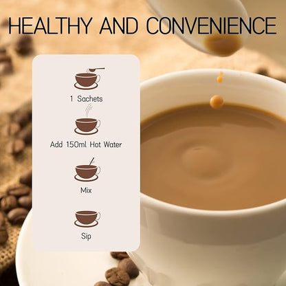 GANOHERB 7 in 1 Mushroom Coffee Mix, Instant Latte Coffee Blend Nootropic Cafe Complex with Reishi, Lion’s Mane, Chaga, Turkey Tail, Maitake, Cordyceps for Energy Focus Immune Boost (10 Servings)