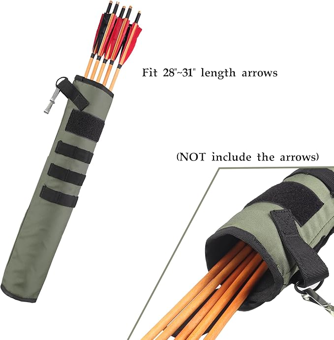KRATARC Archery Lightweight Back Arrow Quiver Dual Use Foldable Compact Hip Arrows Bag with Molle System Hanged for Target Shooting