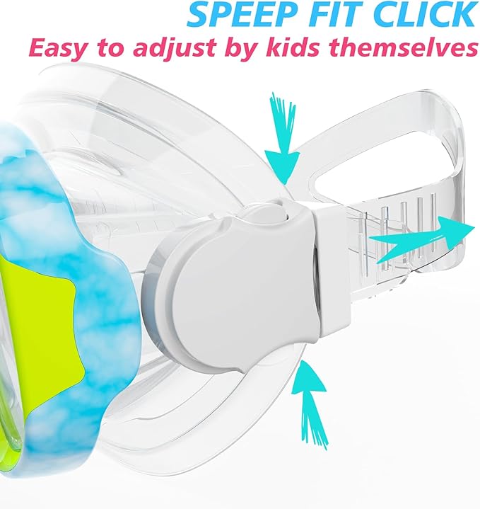 GoseWave Snorkeling Gear for Kids, Kids Snorkel Set for Ages 5-15, Anti-Fog Diving Mask and Dry Top Snorkel Set, Unisex Swimming Goggles with Nose Cover