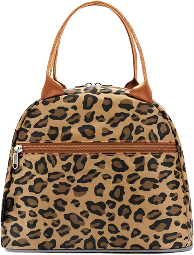 FlowFly Leopard Insulated Lunch Cooler Bag - Tote Organizer for Women/Men, Leopard