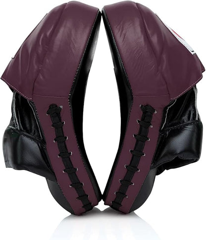 Fairtex FMV9 Contoured Focus Mitts |Striking Accuracy & Protection for Boxing, Muay Thai, Kickboxing |Ergonomic Design, Soft Padding, Secure Fit Leather