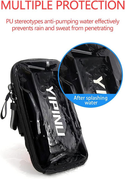 Dxyufazhe Outdoor Sports Multifunctional Armband Waterproof Running Sports Fitness Mobile Arm Bag, Compatible with iPhone 15 Pro Max 15 XS XR 8, Galaxy S25 S20 S10 Plus for Men & Women (Silver)