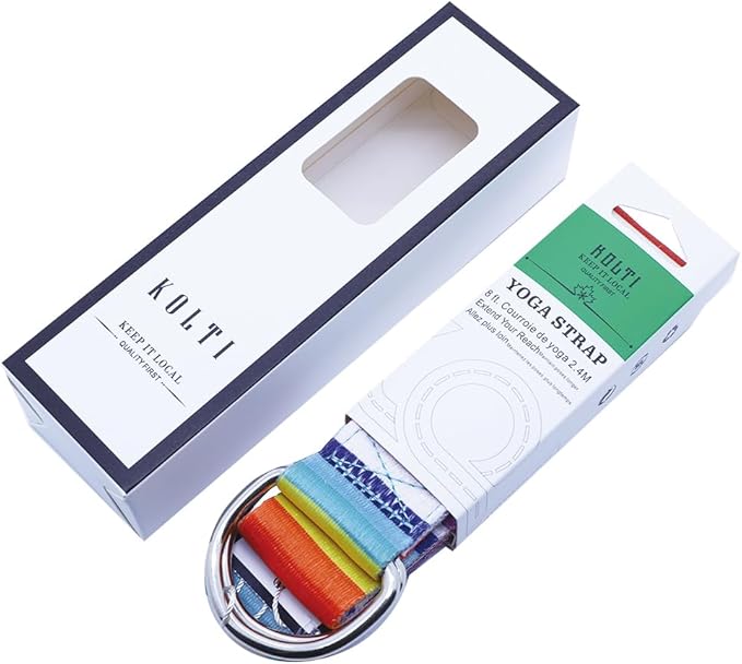 Yoga Exercise Adjustable Straps 8FT with Durable D-Ring for Pilates & Gym Workouts | Hold Poses, Stretch, Improve Flexibility & Maintain Balance