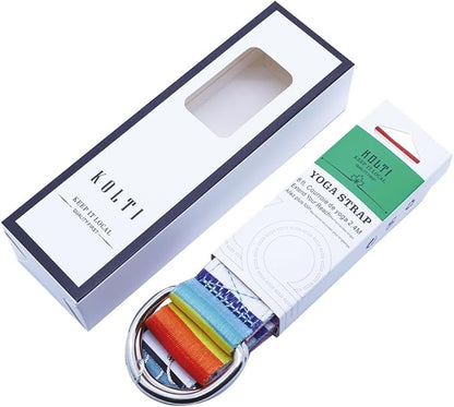 Yoga Exercise Adjustable Straps 8FT with Durable D-Ring for Pilates & Gym Workouts | Hold Poses, Stretch, Improve Flexibility & Maintain Balance