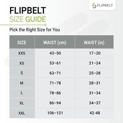 FlipBelt Classic Running Belt, Running Fanny Pack for Women and Men, USA Company