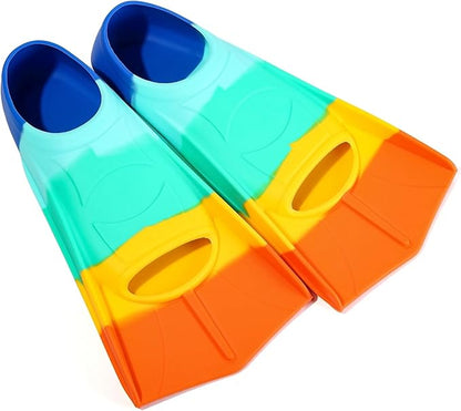 Kids Swim Fins,Short Kids Fins Youth Swimming Flippers for Lap Swimming Training for Children Girls Boys Beginners