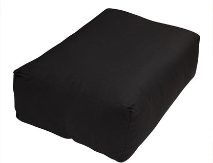 Rectangular Yoga Bolster Pillow, 18" x 12" x 6", Pink Cotton