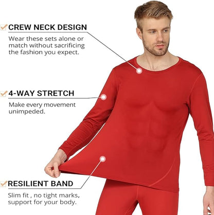 HEROBIKER Long Johns Thermal Underwear for Men Skiing Winter Warm Hunting Gear Fleece Lined Base Layer Set Top Bottom