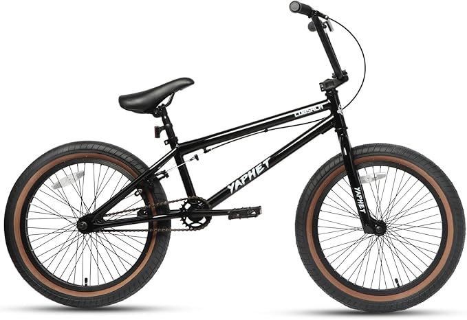 Freestyle BMX Bike, 20 Inch Yaphet Bicycle for Teen Beginner and Adult Riders, Bike with Hi-Ten Steel Frame, Multiple Colors