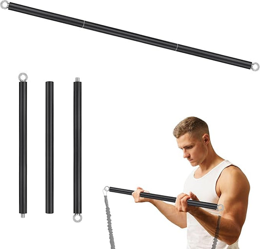 LAT Pull Down Bar, Dual Hook Bar Cable Attachment, Heavy Duty Gym Bar for Cable Machine, Suit for Resistance Band Training, Home Exercise