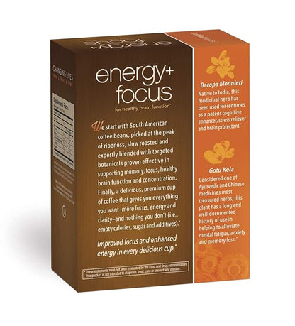 Javita Energy + Focus Instant Coffee Packets, 100% South American Arabica & Robusta Blend, plus Herbs for Clarity, Energy, & Focus, Keto, Dieters Drink, 3 boxes of 24 (4.2g) sticks