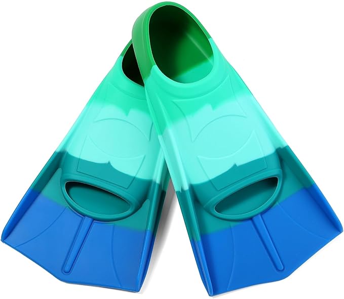 Kids Swim Fins,Short Kids Fins Youth Swimming Flippers for Lap Swimming Training for Children Girls Boys Beginners