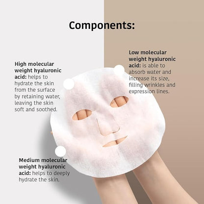 IROHA NATURE Replumping & Anti-Aging Tissue Face Mask (Pack of 15) | With Triple Hyaluronic Acid | Deep Hydration & Anti-Aging Effect | Softer, Calmer Skin | 100% Vegan