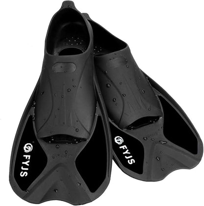 FYJS Short Swim Fins with Comfortable Full Foot Pocket Travel-Size for Snorkeling and Scuba Diving
