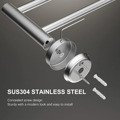 2 Pack Adjustable 16 to 27.6 Inch Single SUS304 Stainless (1" Diameter)
